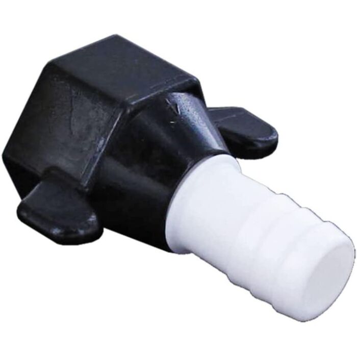 Shurflo 1/2 in x 3/4 in FNPT x Barb Poly Hex Swivel Straight Hose Fitting