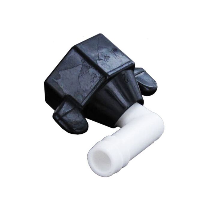 Shurflo 1/2 in x 3/8 in FNPT x Barb Poly Wingnut Swivel Elbow