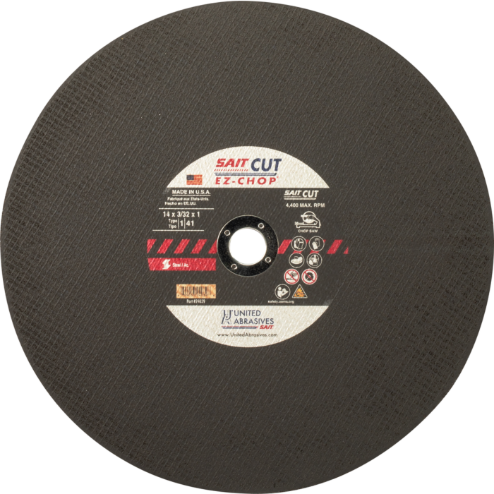 United Abrasives  24039 EZ-Chop® Burr Free Chop Saw Wheels 14" x 3/32" x 1", 1-Pack