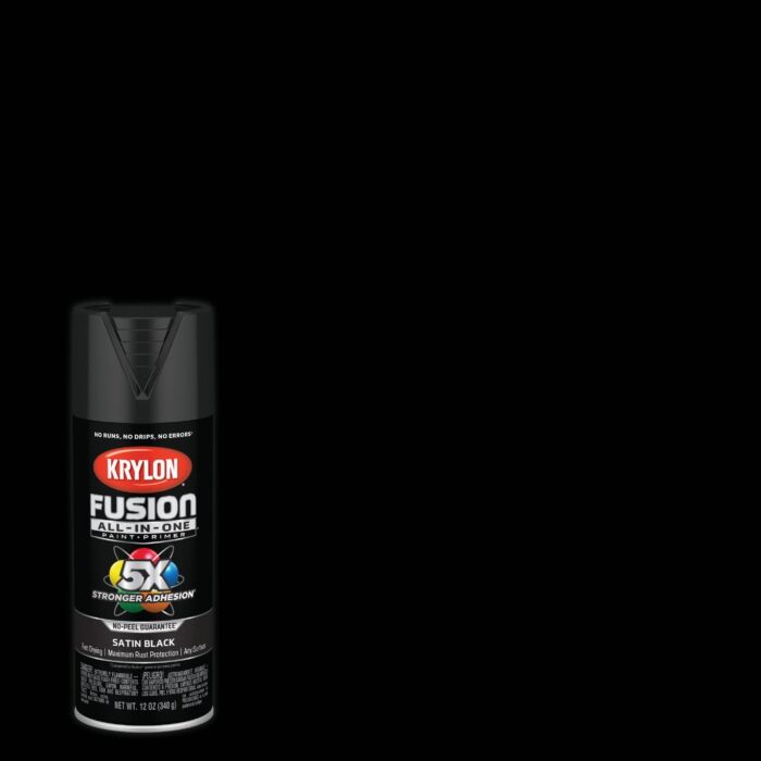 Krylon Fusion All-In-One Spray Paint & Primer (Satin - Black) 12 oz