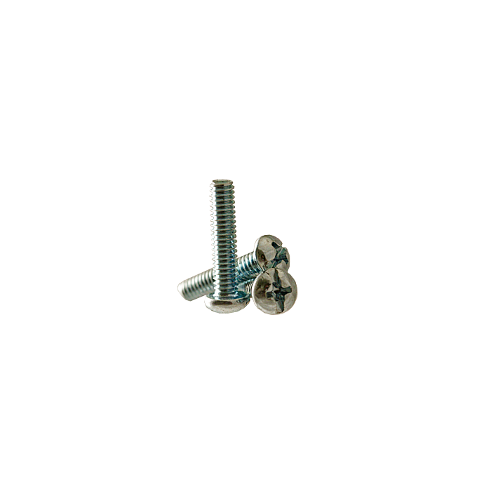 Machine Screw, Round Head, Phillips/Slotted Combo, 1/4-20 Thread, 1 1/2" Length, Zinc Plated