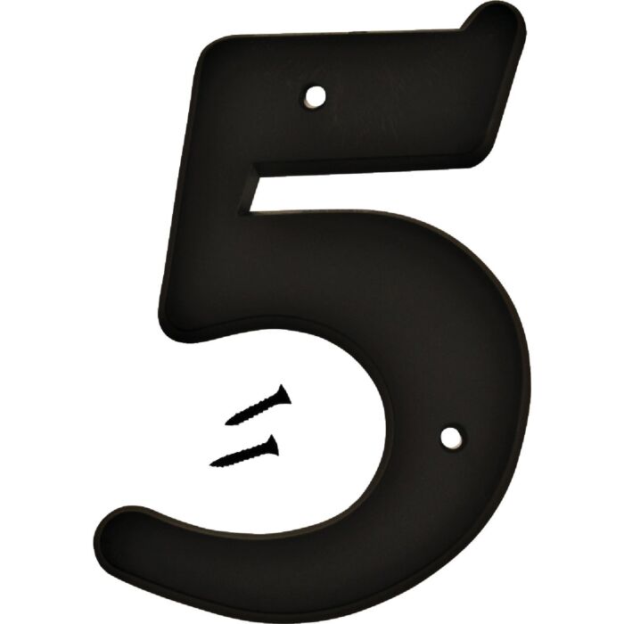 Hy-Ko 6 In. Black Gloss House Number Five