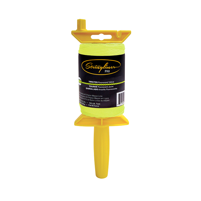 Stringliner Twisted Fluorescent Yellow Pro Mason's Line Reel 540 ft