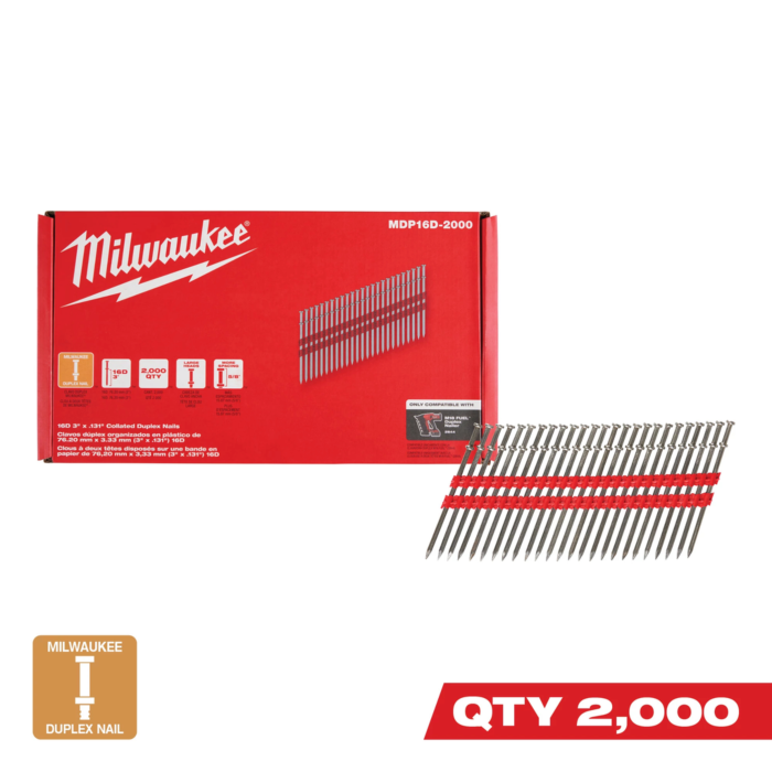 Milwaukee ® 16D 3” x .131” Collated Duplex Nails