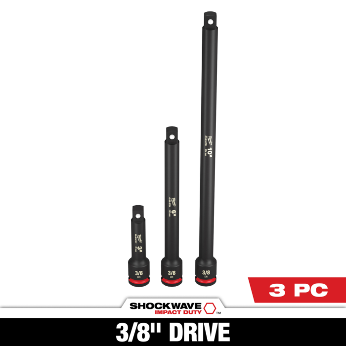 Milwaukee 3PC SHOCKWAVE™ Impact Duty 3/8" Drive Extension Set
