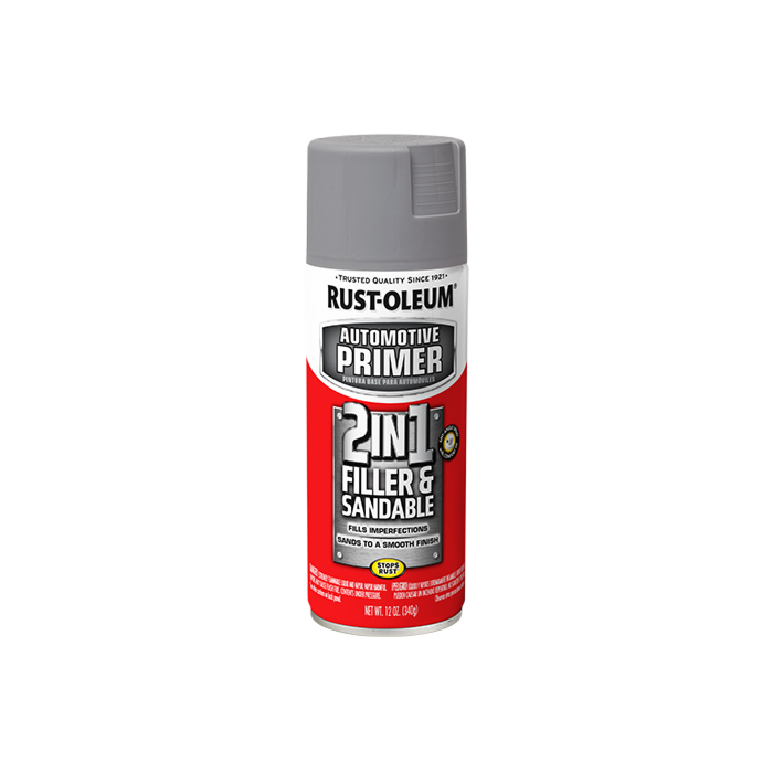Rustoleum Automotive - 2 in 1 Filler and Sandable Primer - 12 oz. Spray - Gray