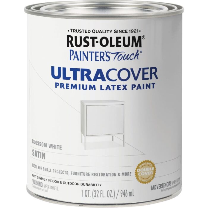 Rustoleum Painter's® Touch Ultra Cover Multi-Purpose Brush-on Paint (Satin - Blossom White) 1 qt