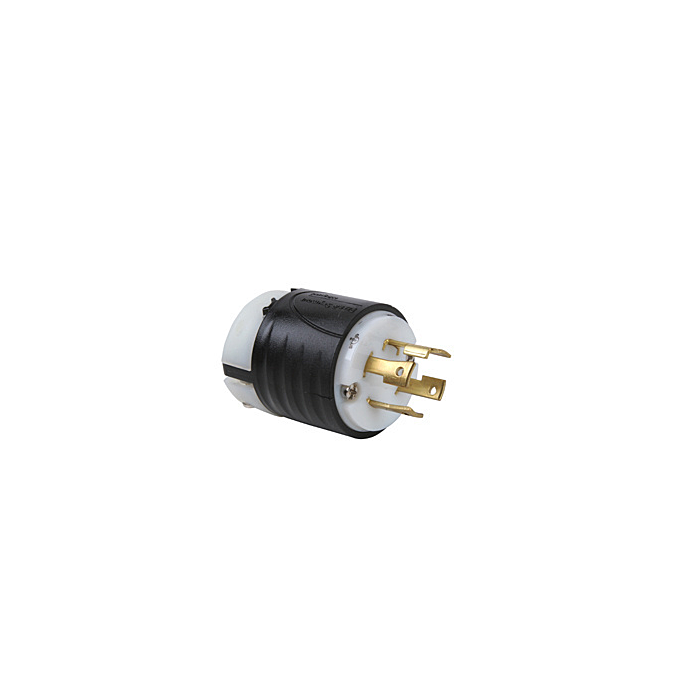 Pass & Seymour 30A NEMA L1630 Plug - Black Back, White Front Body
