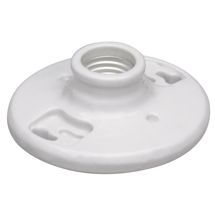 Pass & Seymour Porcelain Medium Base Lampholder 2-Terminal 250V, White