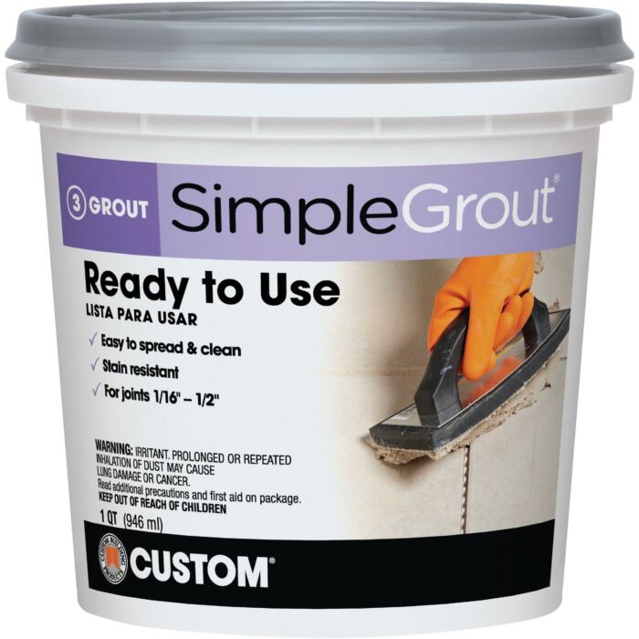 Custom Building Products Simplegrout Quart Delorean Gray Pre-Mixed Sanded Tile Grout