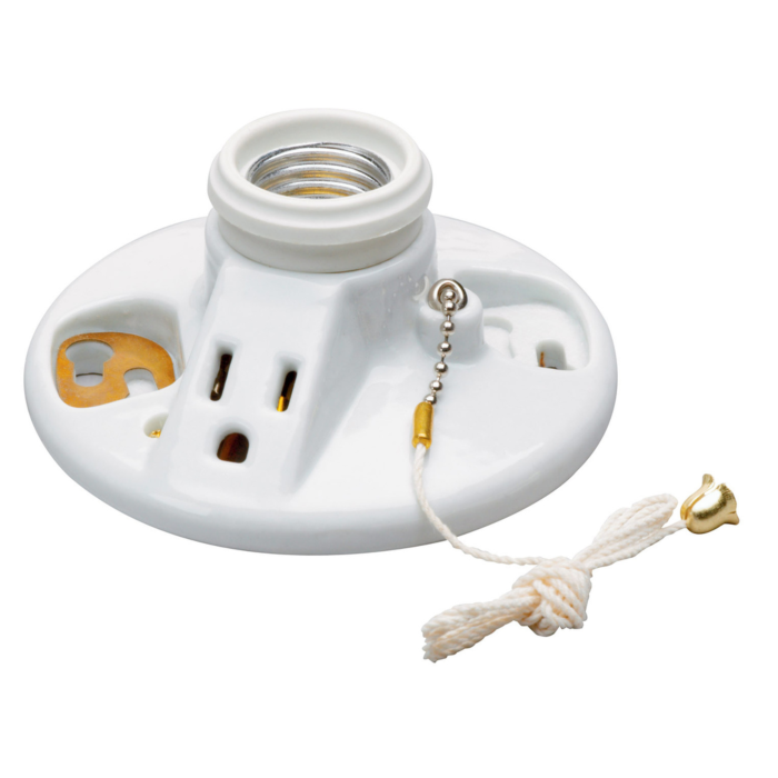 Pass & Seymour Medium Base Lampholder, White