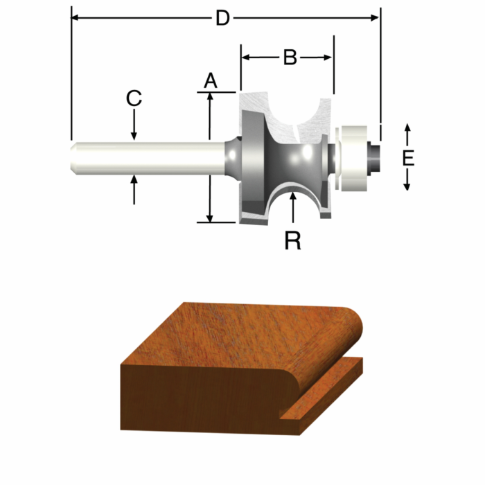 1/8 In. x 9/16 In. Carbide Tipped Edgebead Bit