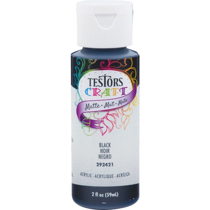 Rust-Oleum Testors Acrylic Craft Paint (Matte - Black) 2 oz