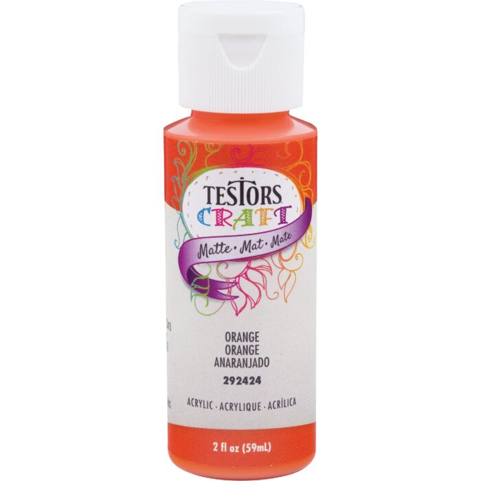 Rust-Oleum Testors Acrylic Craft Paint (Matte - Orange) 2 oz