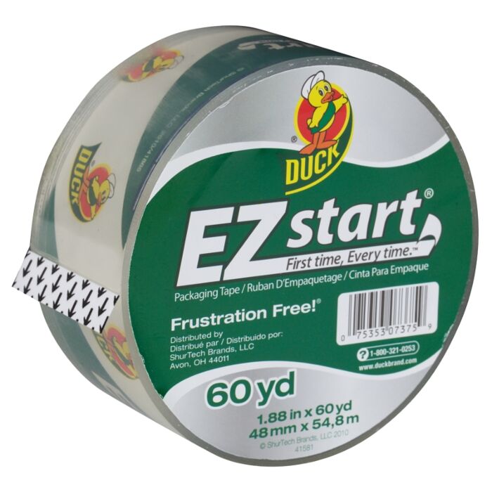 Duck Tape EZ Start Packaging Tape (Clear) 1.88 in. x 60 yd
