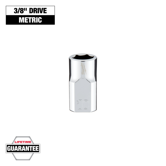 Milwaukee 3/8" Drive 10mm Metric Socket with FOUR FLAT™ Sides