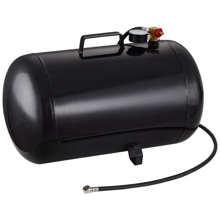 ProSource AT10 Air Tank, 10 gal Tank, 5/16 in Inlet, 1/4 in Outlet, 85 to 125 psi Pressure, Steel, 2 mm