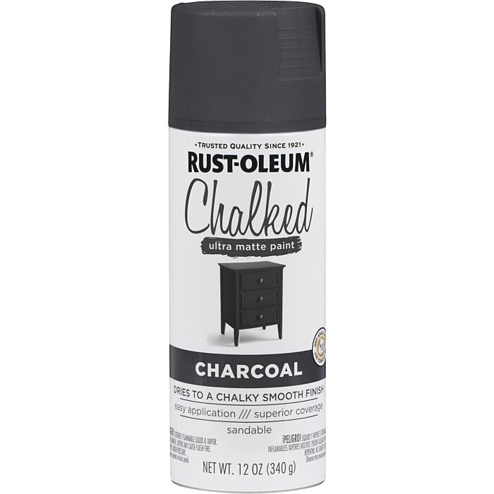 Rust-Oleum Chalked Spray Paint (Ultra Matte - Charcoal) 12 oz