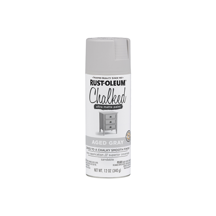 Rust-Oleum Chalked Spray Paint (Ultra Matte - Aged Gray) 12 oz