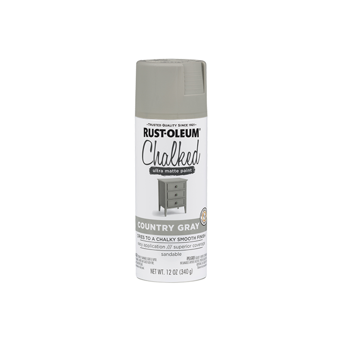 Rust-Oleum Chalked Spray Paint (Ultra Matte - Country Gray) 12 oz