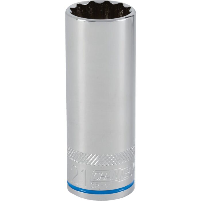 Channellock 1/2 In. Drive 21 mm 12-Point Deep Metric Socket
