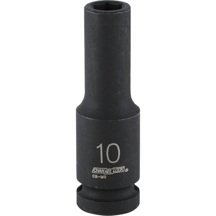 Channellock 1/2 In. Drive 10 mm 6-Point Deep Metric Impact Socket