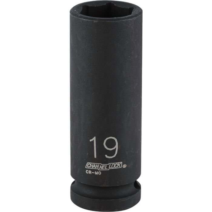 Channellock 1/2 In. Drive 19 mm 6-Point Deep Metric Impact Socket