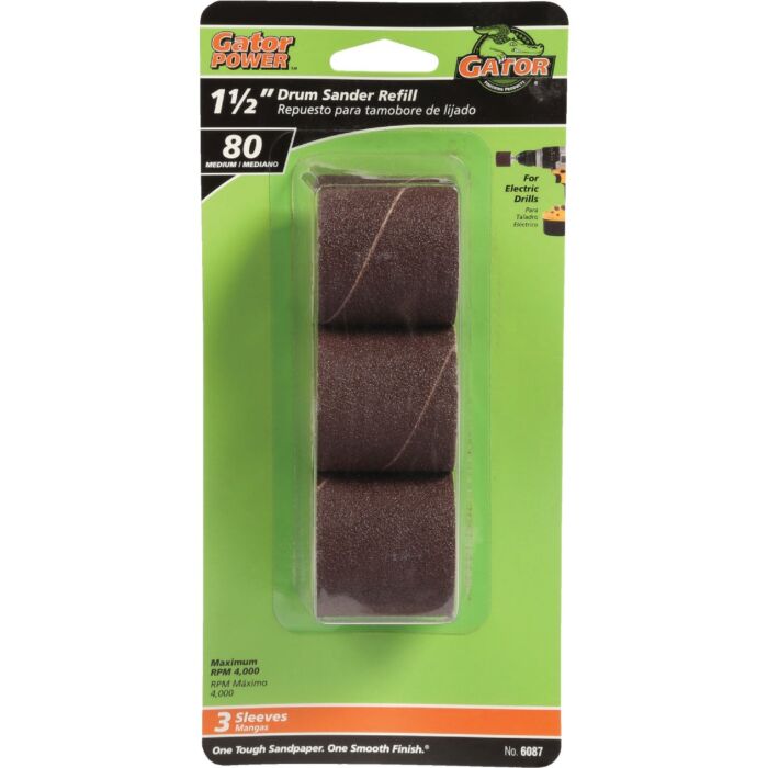 Gator Blade 1-1/2 In. x 1-1/2 In. 80 Grit Drum Sander Refills (3-Pack)
