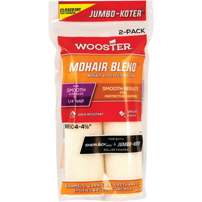 WOOSTER Jumbo-Koter Mohair Blend Mini Woven Fabric Roller Cover (2pk) 4-1/2 in. x 1/4 in. Nap