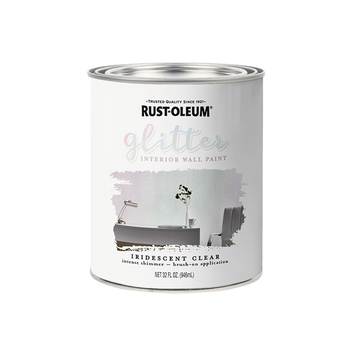 Rust-Oleum Specialty - Glitter Interior Wall Paint - 1 Quart - Iridescent Clear