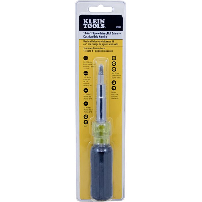 Klein Tools 11-in-1 Multi-Bit Screwdriver/Nut Driver, Phillips, Slotted, Square, TORX®