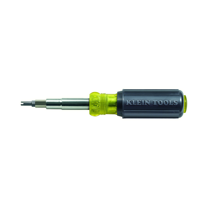 Klein Tools Multi-Bit Screwdriver/Nut Driver, 11-in-1, Ph, Sl, Sq, Schrader Bits