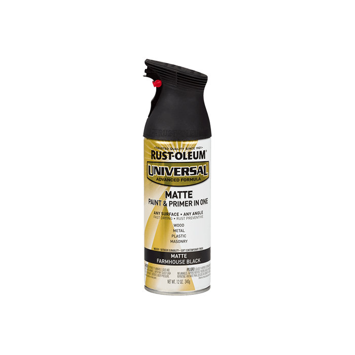 Rust-Oleum Universal Premium Spray Paint - 12 oz - Matte Farmhouse Black