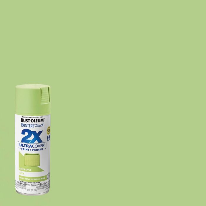 Rust-Oleum Painter's Touch® 2X Ultra Cover® Spray Paint (Satin - Green Apple) 12 oz