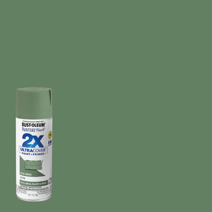 Rust-Oleum Painter's Touch® 2X Ultra Cover® Spray Paint (Satin - Moss Green) 12 oz