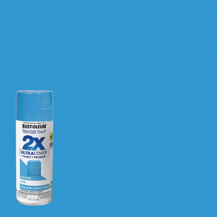 Rust-Oleum Painter's Touch® 2X Ultra Cover® Spray Paint (Satin - Oasis Blue) 12 oz