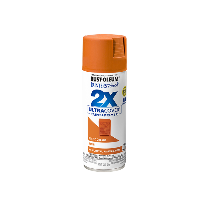 Rust-Oleum Painter's Touch 2X Ultra Cover Spray Paint (Satin - Rustic Orange) 12 oz