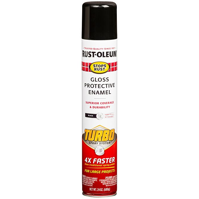Rust-Oleum Stops Rust Turbo Spray Protective Enamel (Gloss - Black) 24 oz