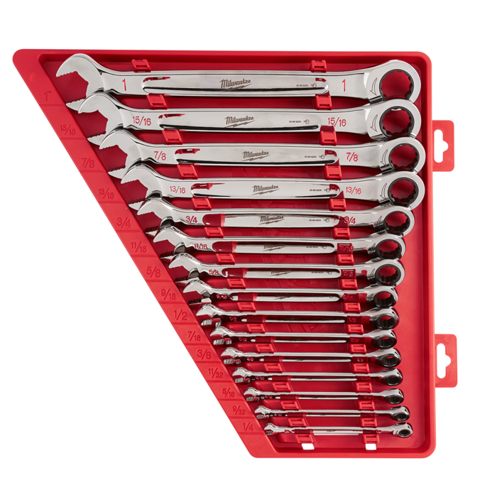Milwaukee 15pc Ratcheting Combination Wrench Set SAE