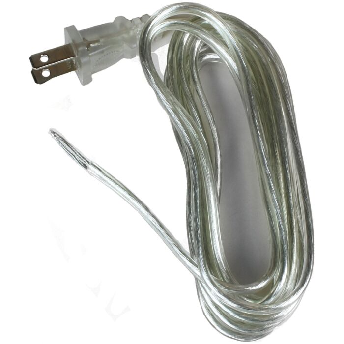 Jandorf 60133 Lamp Cord with Polarized Plug, Silver Sheath