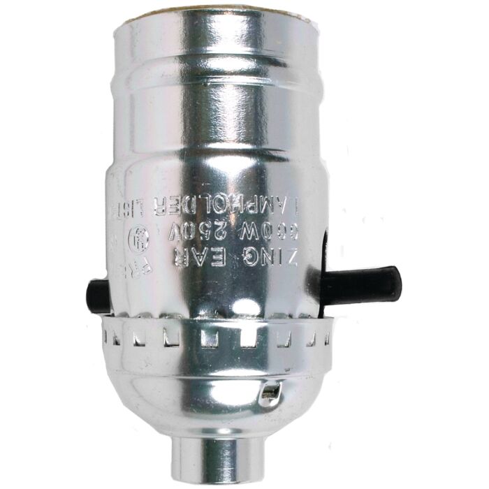 Jandorf 60401 Lamp Socket, On/Off Push Through, 250 V, 660 W, Nickel Housing Material