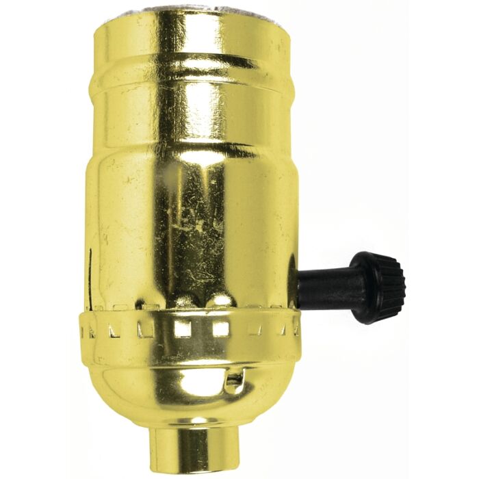 Jandorf 60408 On/Off Turn Knob Lamp Socket, 250 V, 250 W, Brass Housing Material