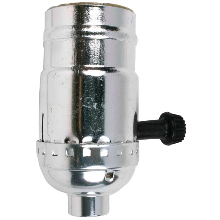 Jandorf 60402 On/Off Turn Knob Lamp Socket, 250 V, 250 W, Nickel Housing Material