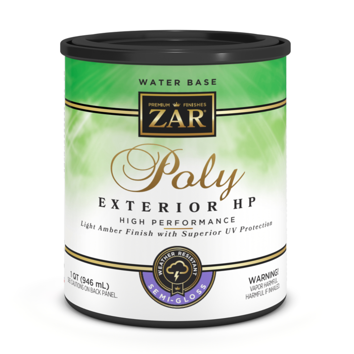 ZAR Exterior HP Water Base Poly (Semi-Gloss) 1 qt