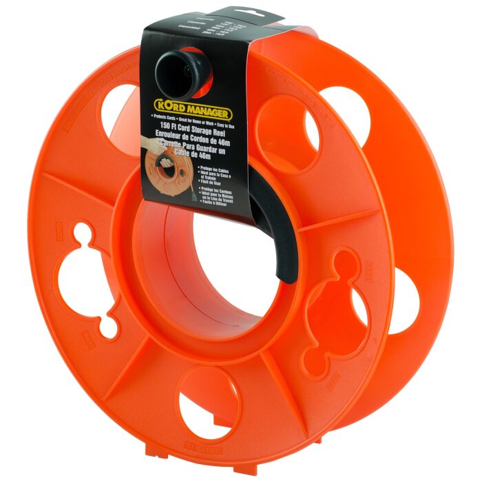Bayco Heavy-Duty Cord Storage Reel w/Center Spin Handle (Orange)