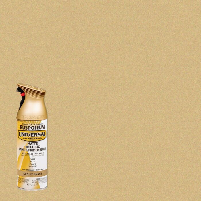 Rustoleum Premium Metallic Spray Paint (Matte Sunlit Brass) 11 oz