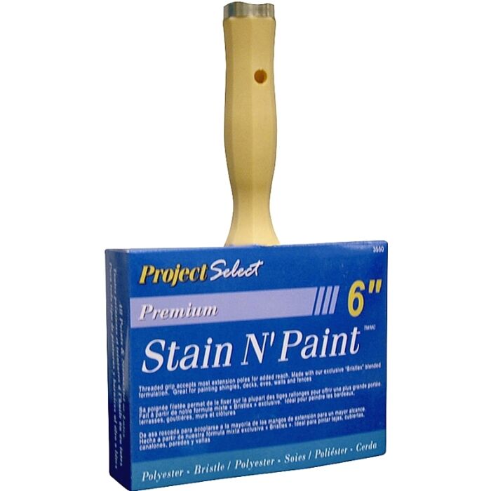 Linzer Paint Brush, 6 in W, 3-1/8 in L Bristle, Polyester Bristle, Threaded Handle