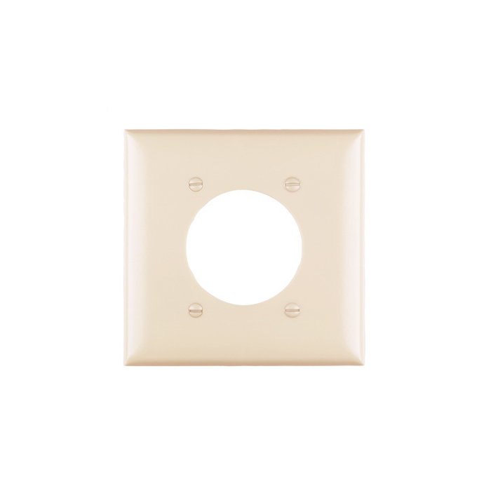 Pass & Seymour TradeMaster® 2-Gang Nylon Wall Plate, 2.1563-in Power Outlet Receptacle Opening, 4 Mtg Holes, Ivory
