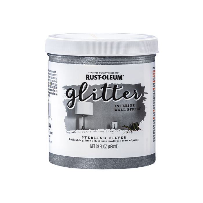 Rustoleum Specialty Glitter Interior Wall Paint (Sterling Silver) 1 qt.