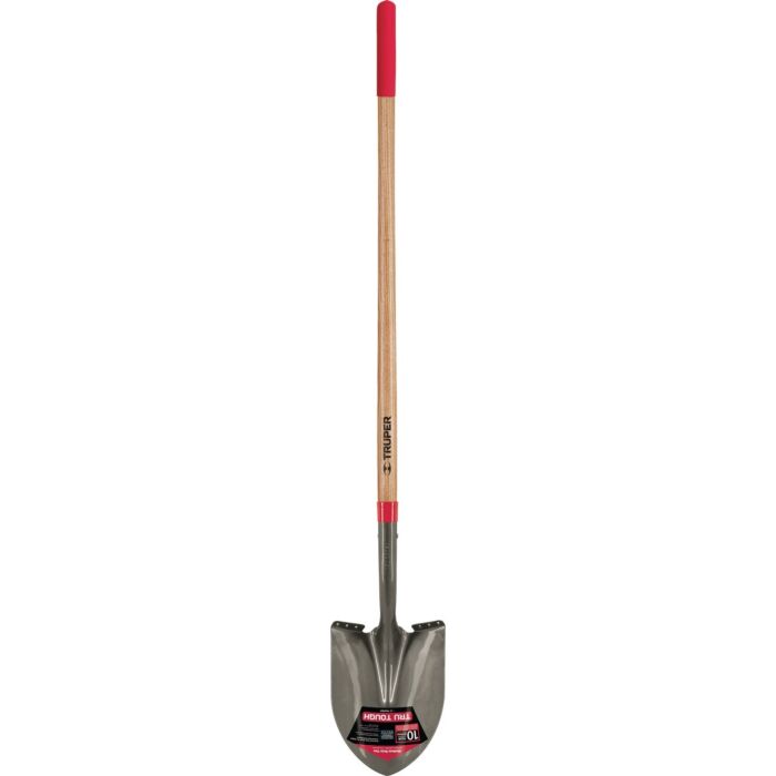 Tru Tough Round Point Shovel with Cushion Grip Wood Handle